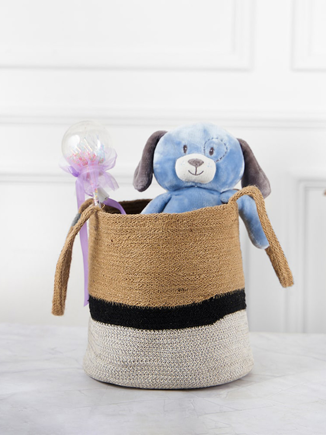 DecorTwist Beige Braided Cotton Planter