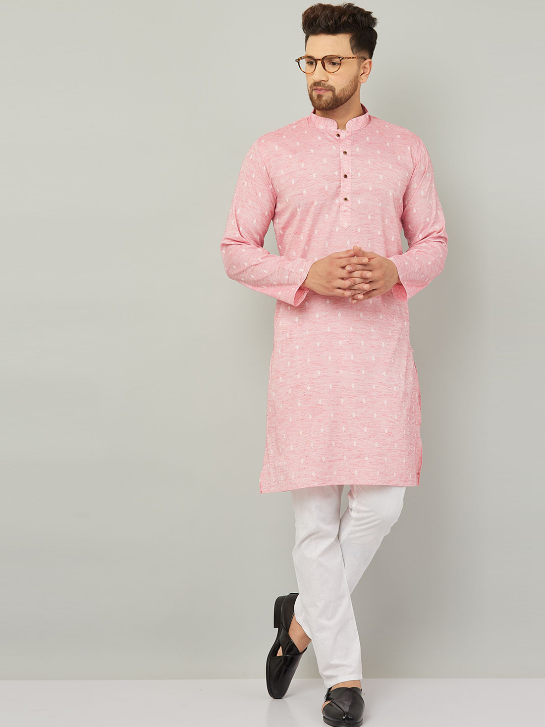 Armaan Ethnic Polka Dot Printed Pure Cotton Regular Kurta with Pyjamas