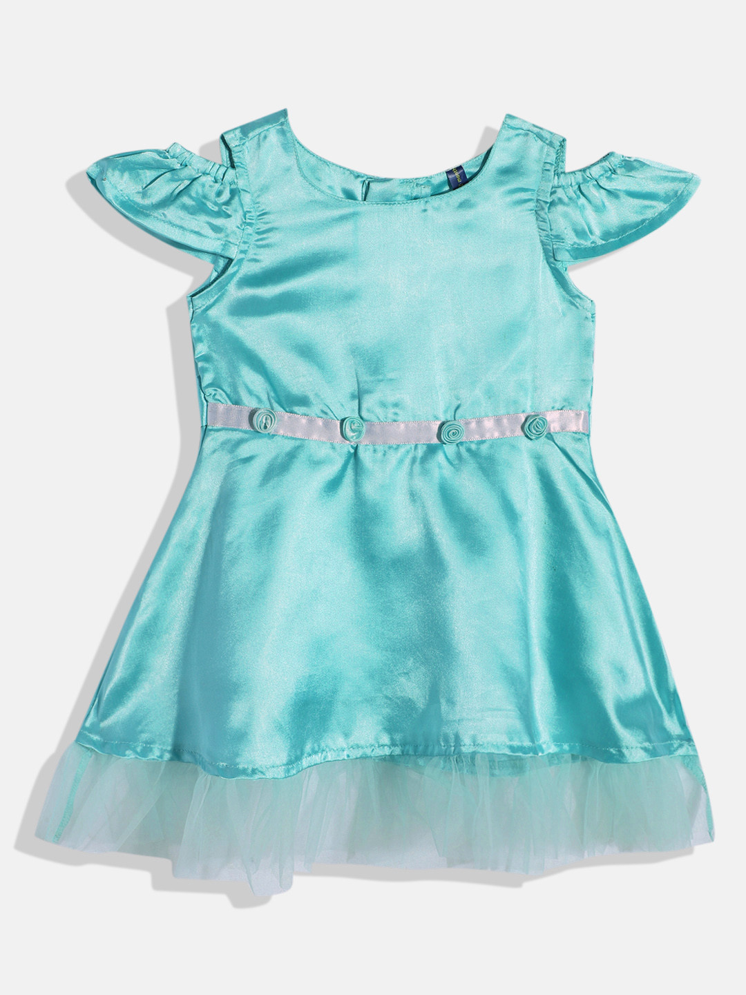 YK Cold-Shoulder A-Line Dress