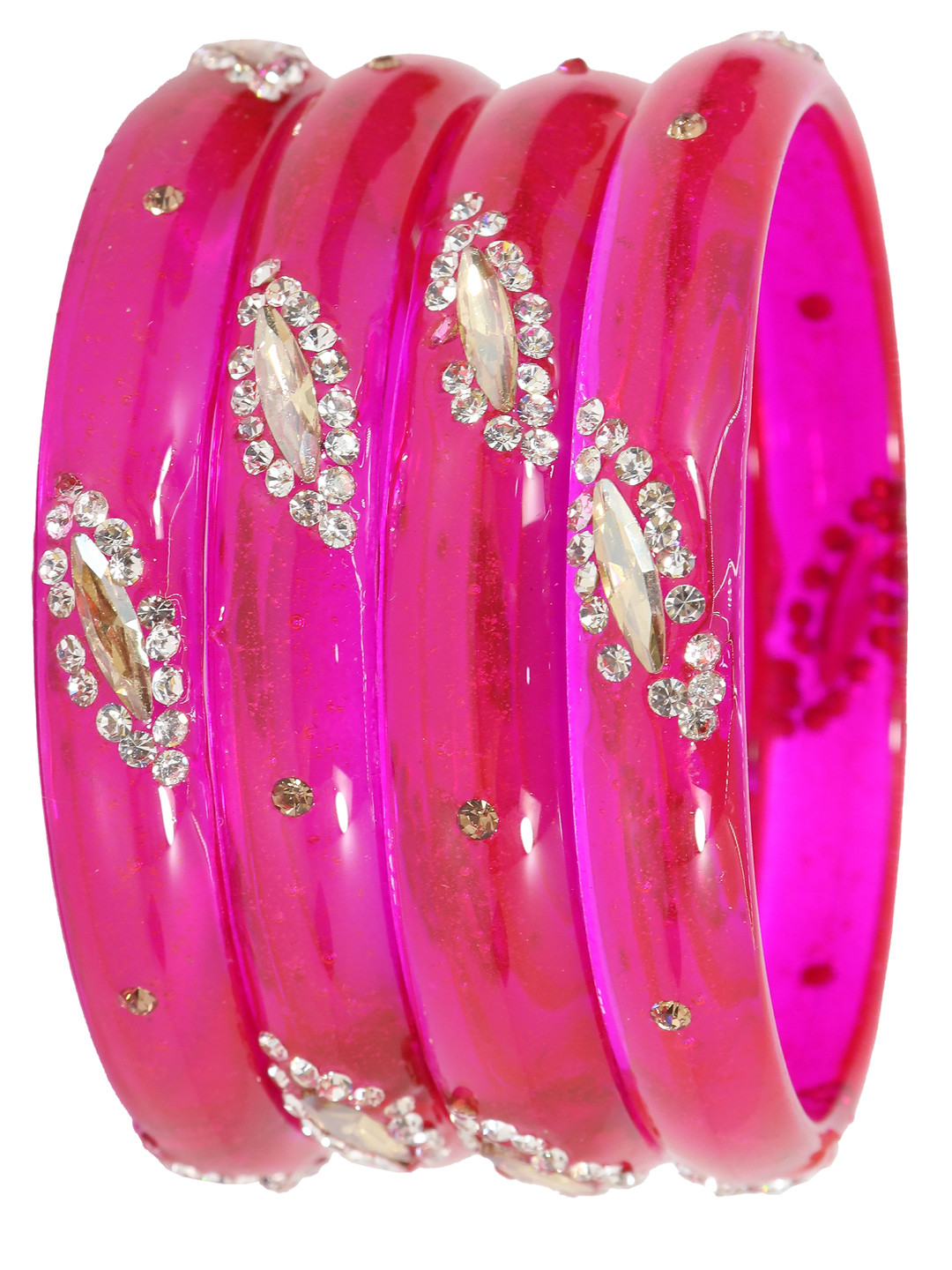 NMII Set Of 4 Crystal Studded Bangles