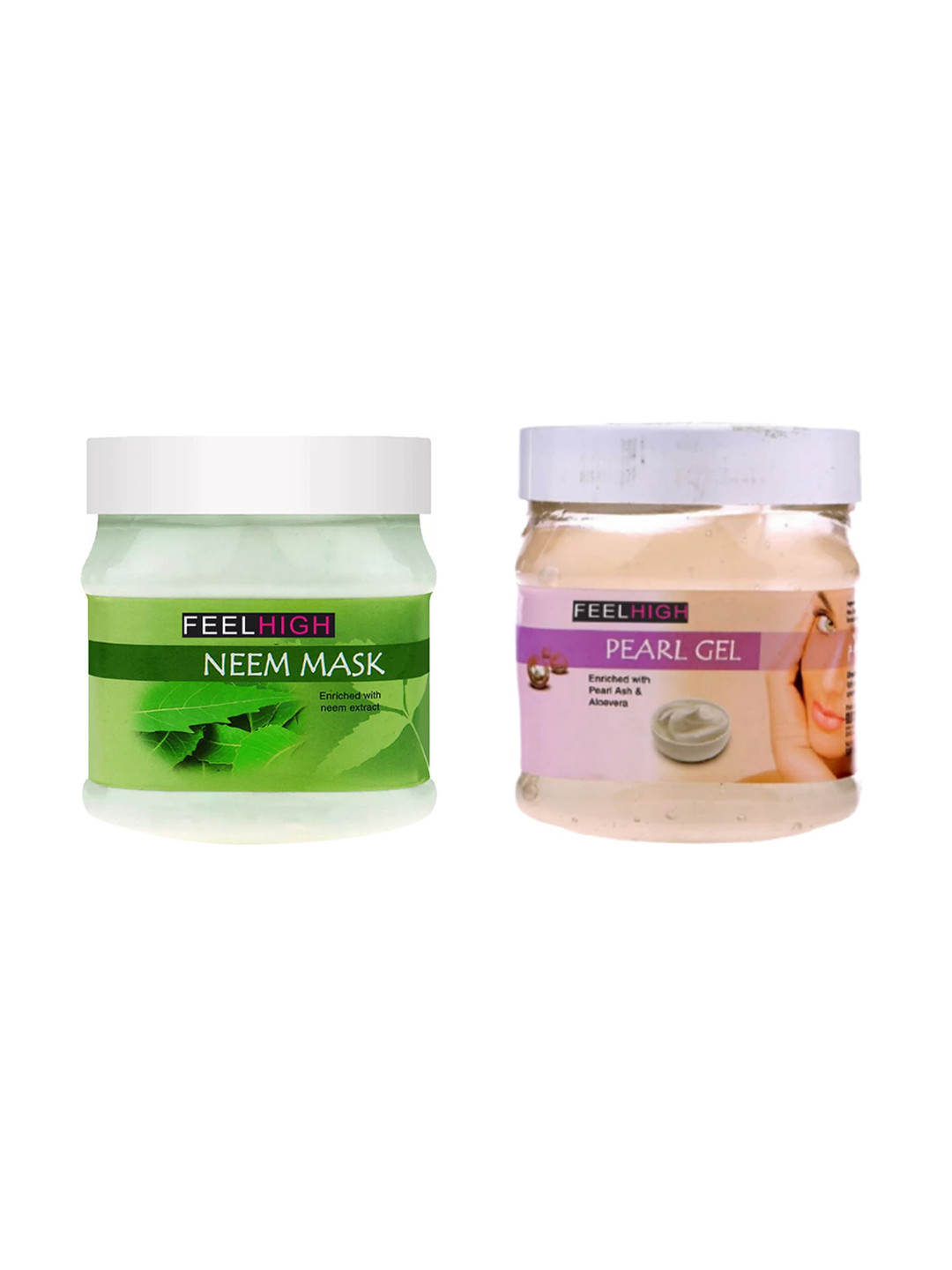 FEELHIGH Set of Neem Face Mask & Pearl Face Gel - 500 ml each
