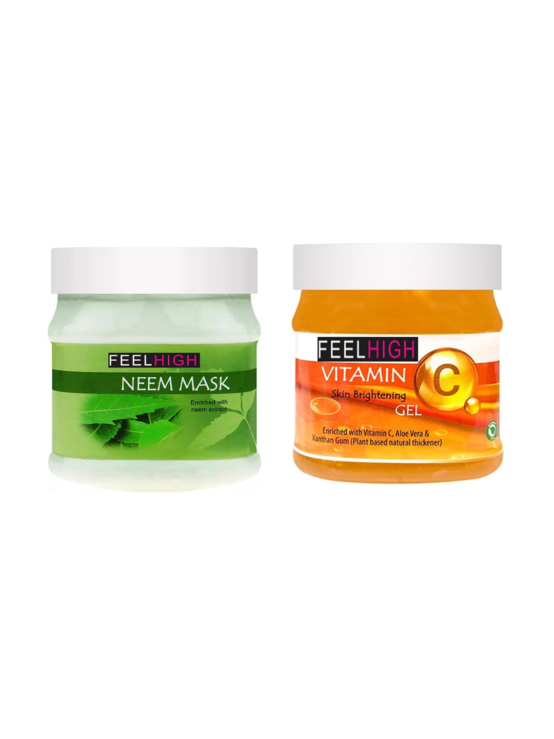 FEELHIGH Combo Of Neem Face Mask & Vitamin C Face Gel - 500ml Each