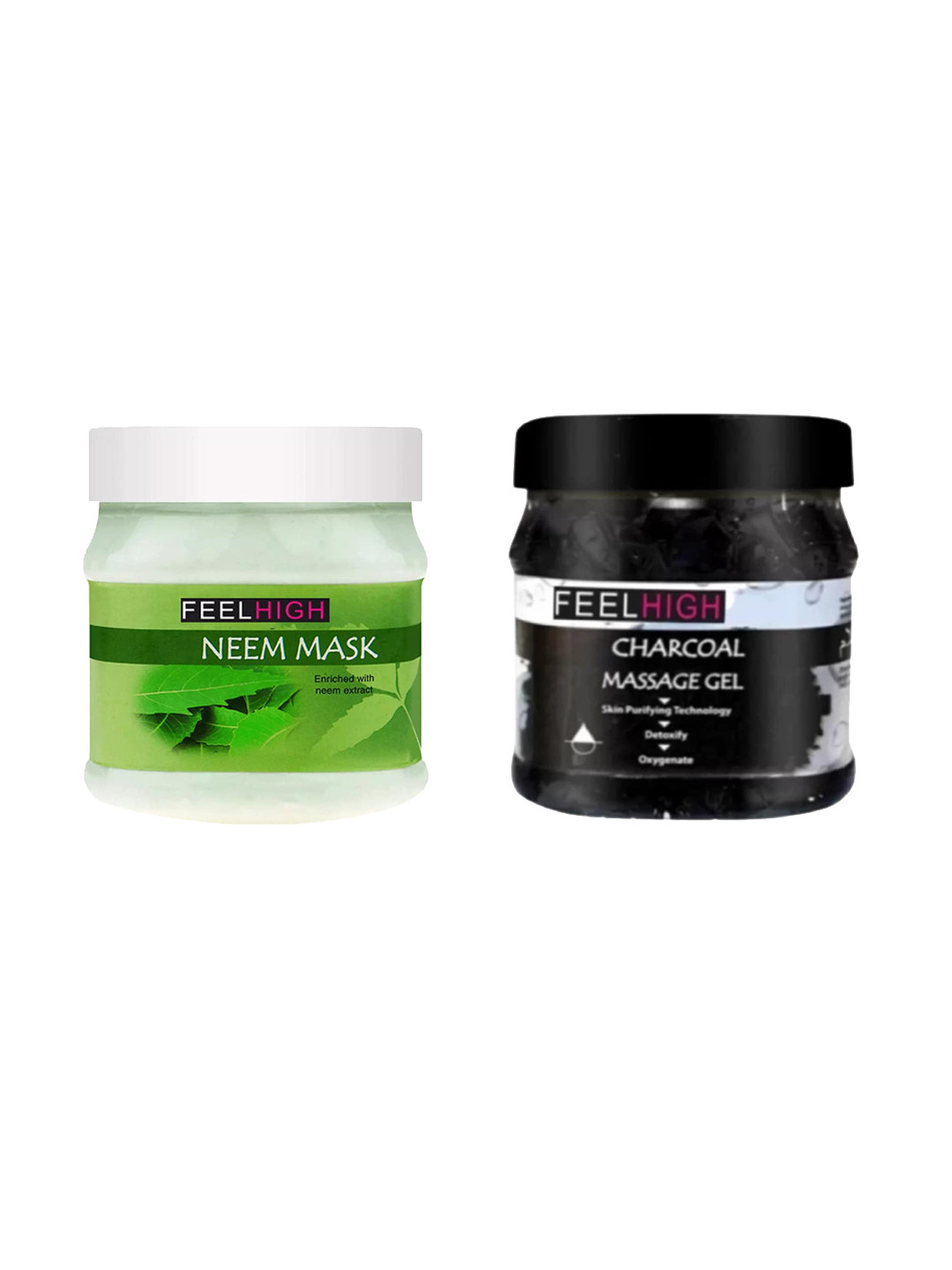 FEELHIGH Set Of Neem Mask And Charcoal Gel - 500ml Each