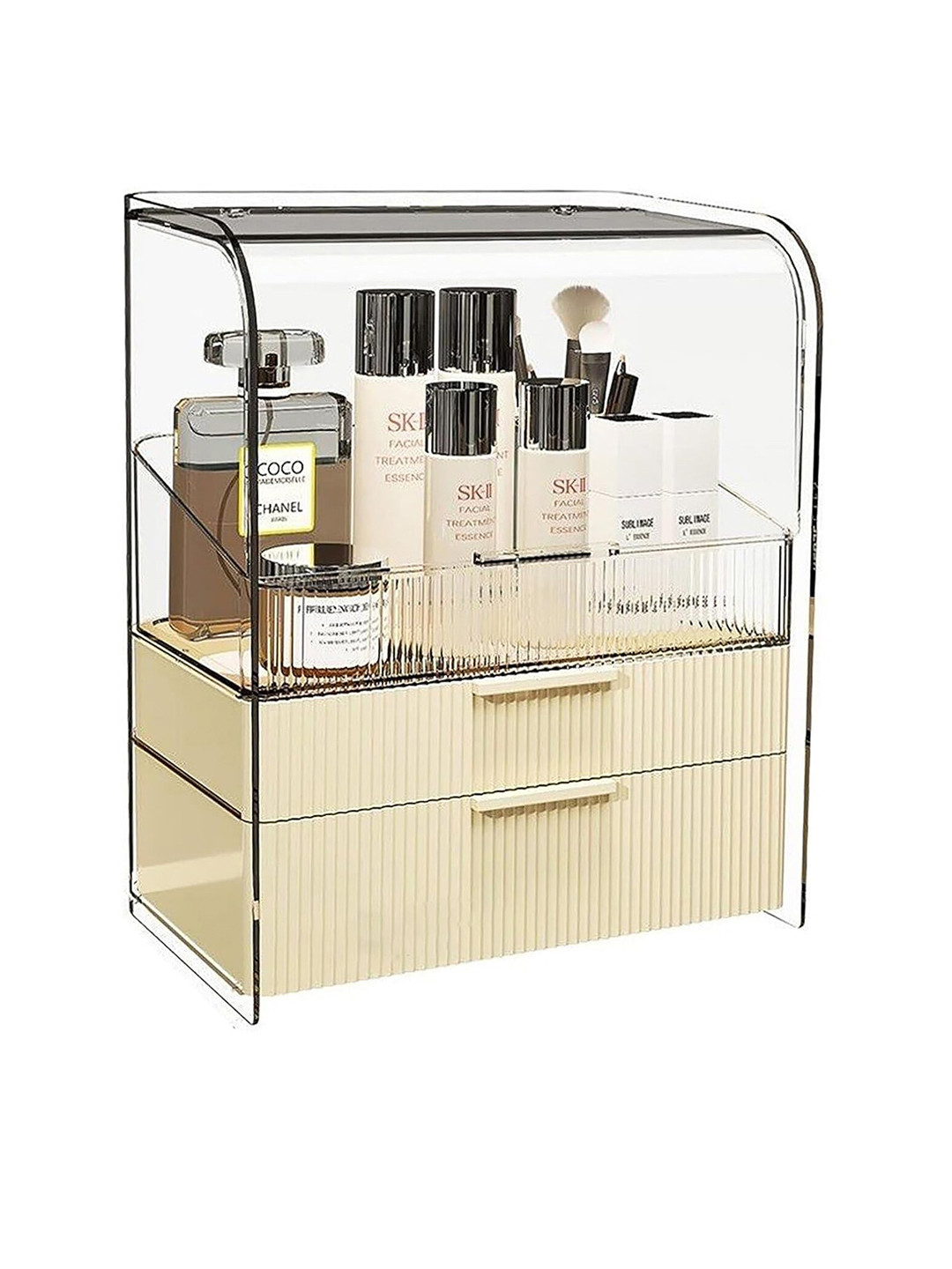 HOUSE OF QUIRK Cream-Colored Large Cosmetic Makeup Organizers