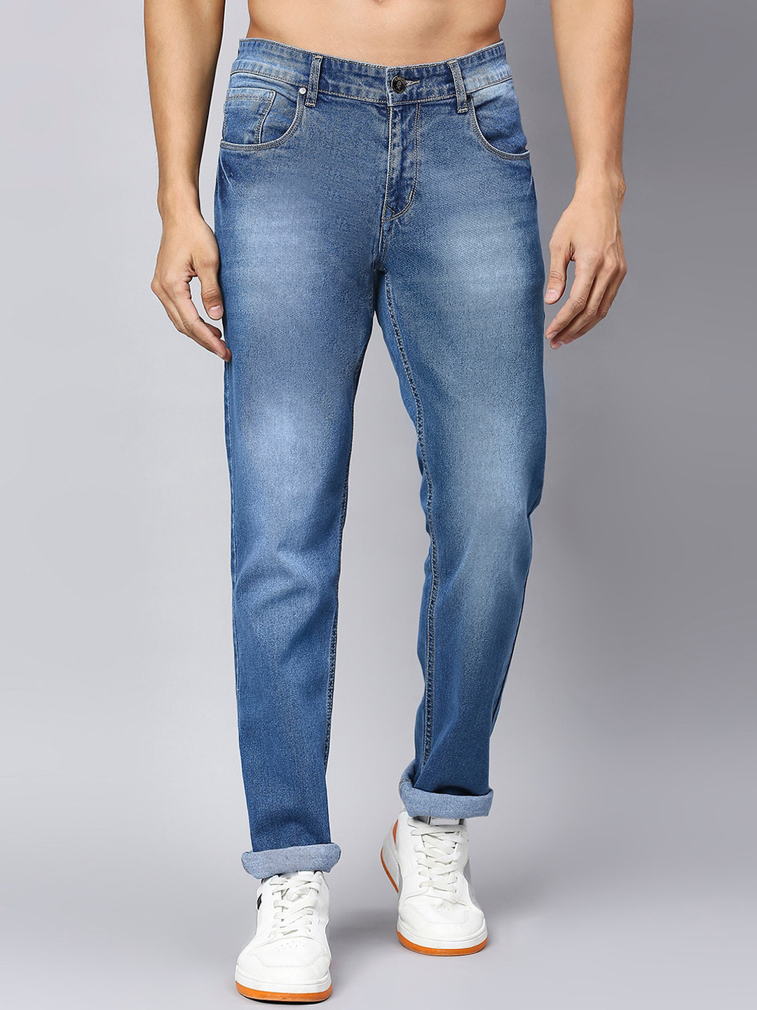 Thomas Scott Men Smart Clean Look Heavy Fade Cotton Jeans