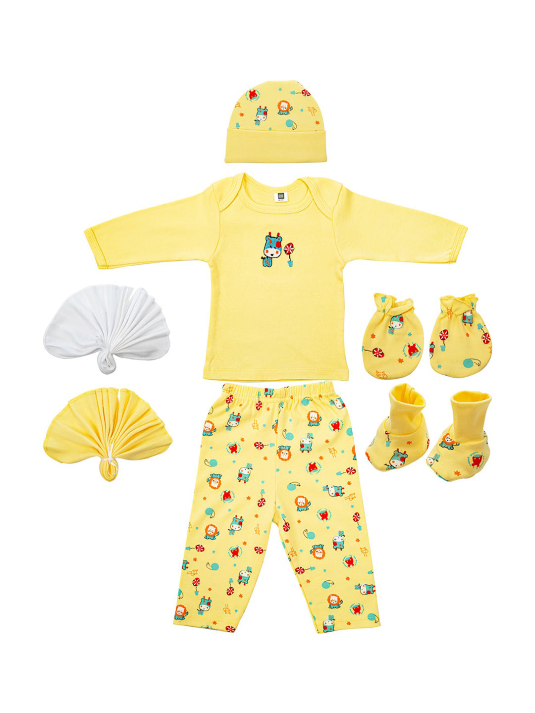 MeeMee Infants 7 Pieces Pure Cotton Baby Apparel Gift Set