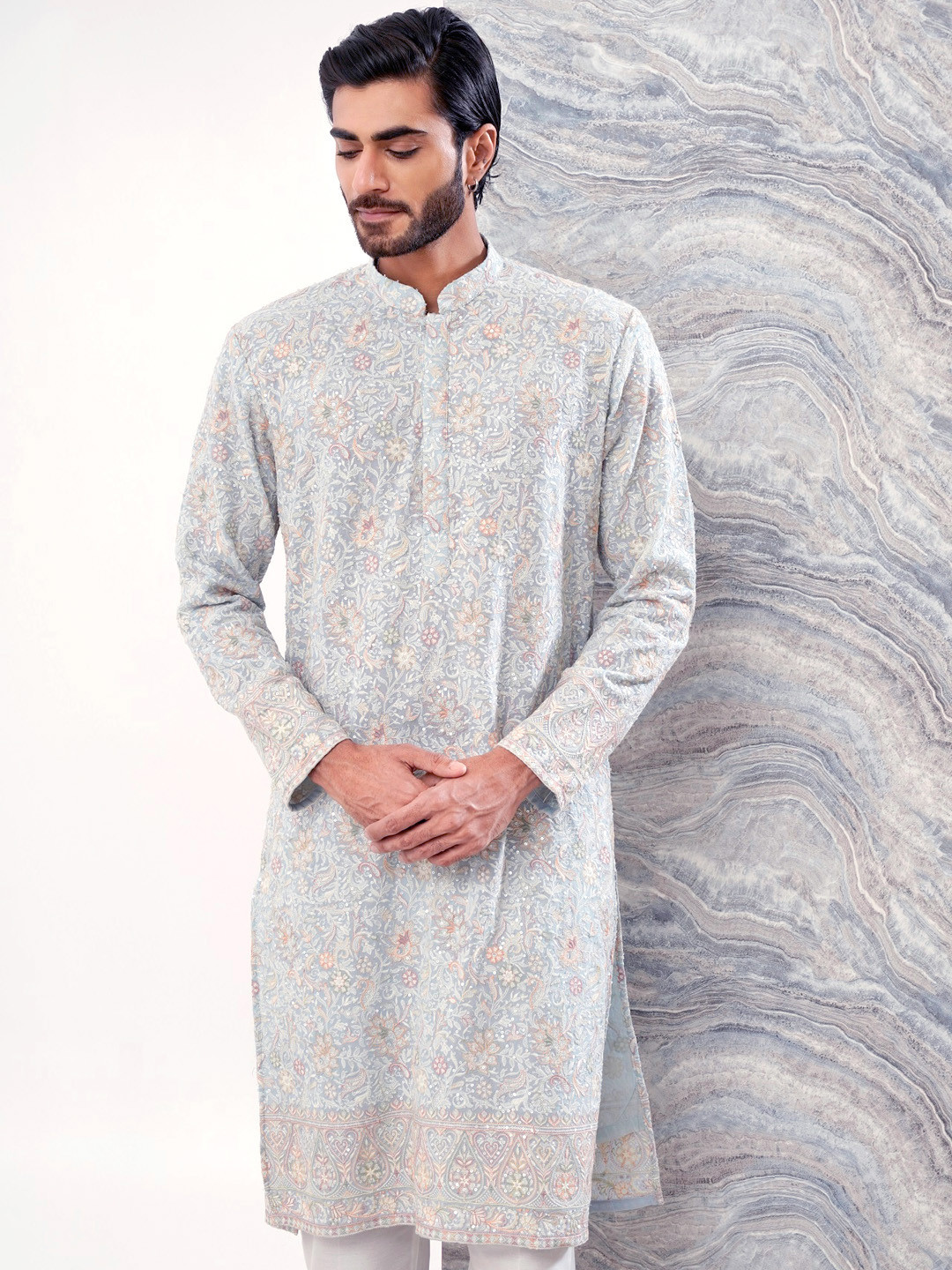 KALPRAAG Sequinned Kurta With Trousers