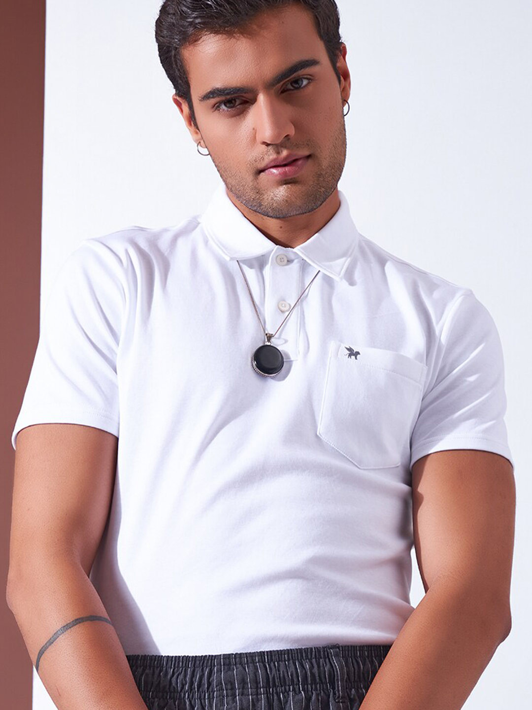 Markle Moro Men Polo Collar Slim Fit Cotton T-shirt