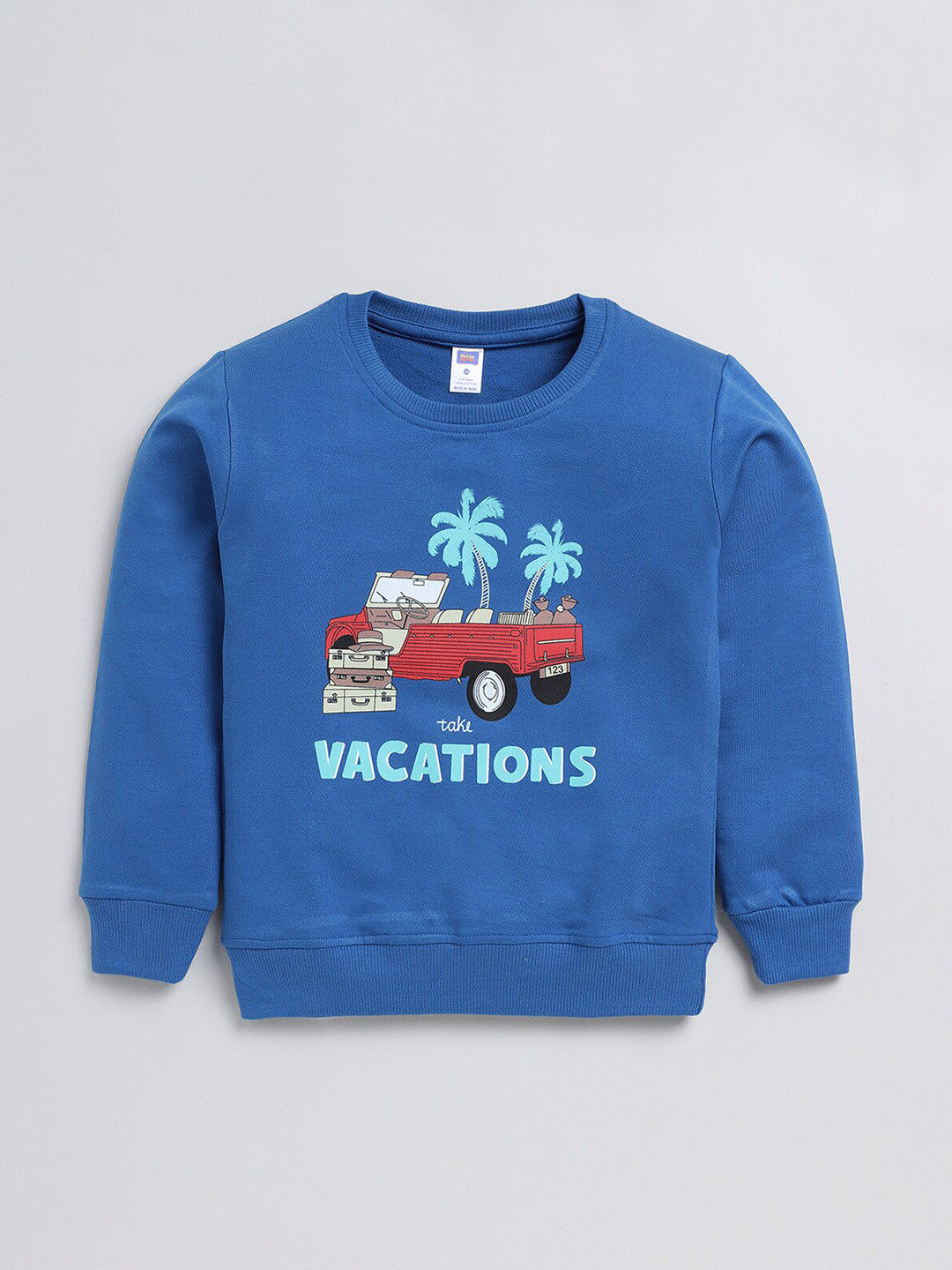 Nottie Planet Boys Vacation Printed Loopknit Pure Cotton Pullover
