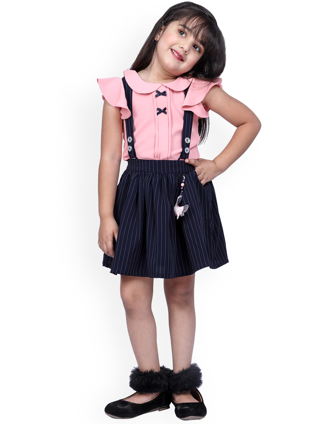 Peppermint Girls Striped Dungarees