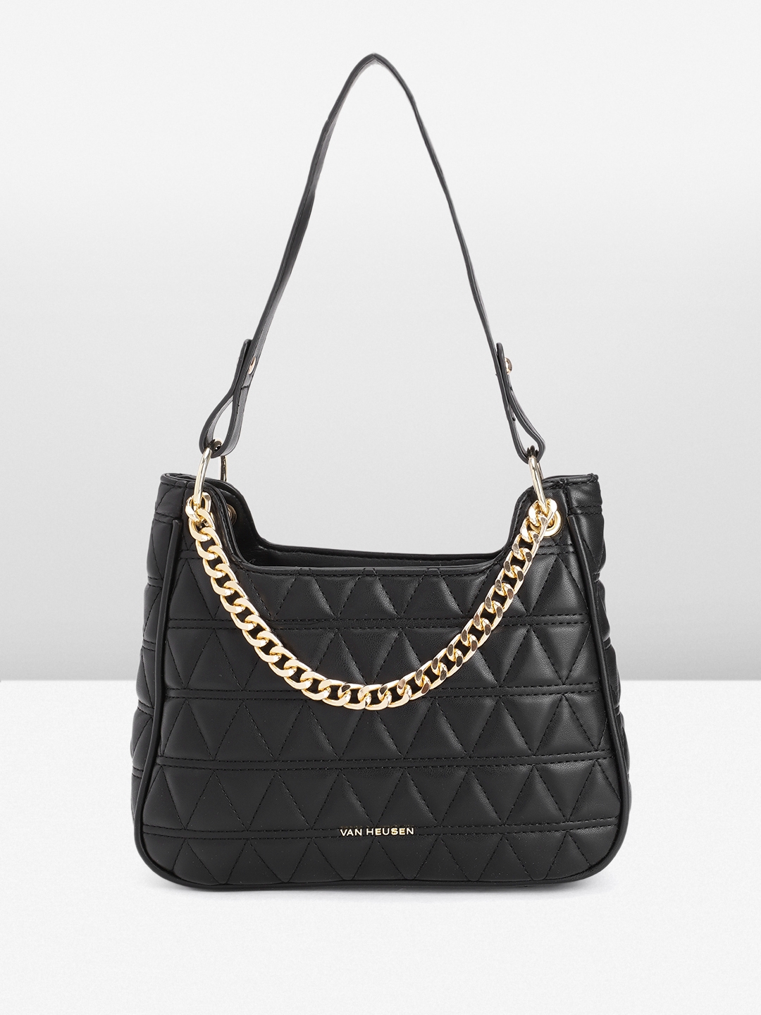 Buy Van Heusen Structured Hobo Bag With Quilted Detail - Handbags