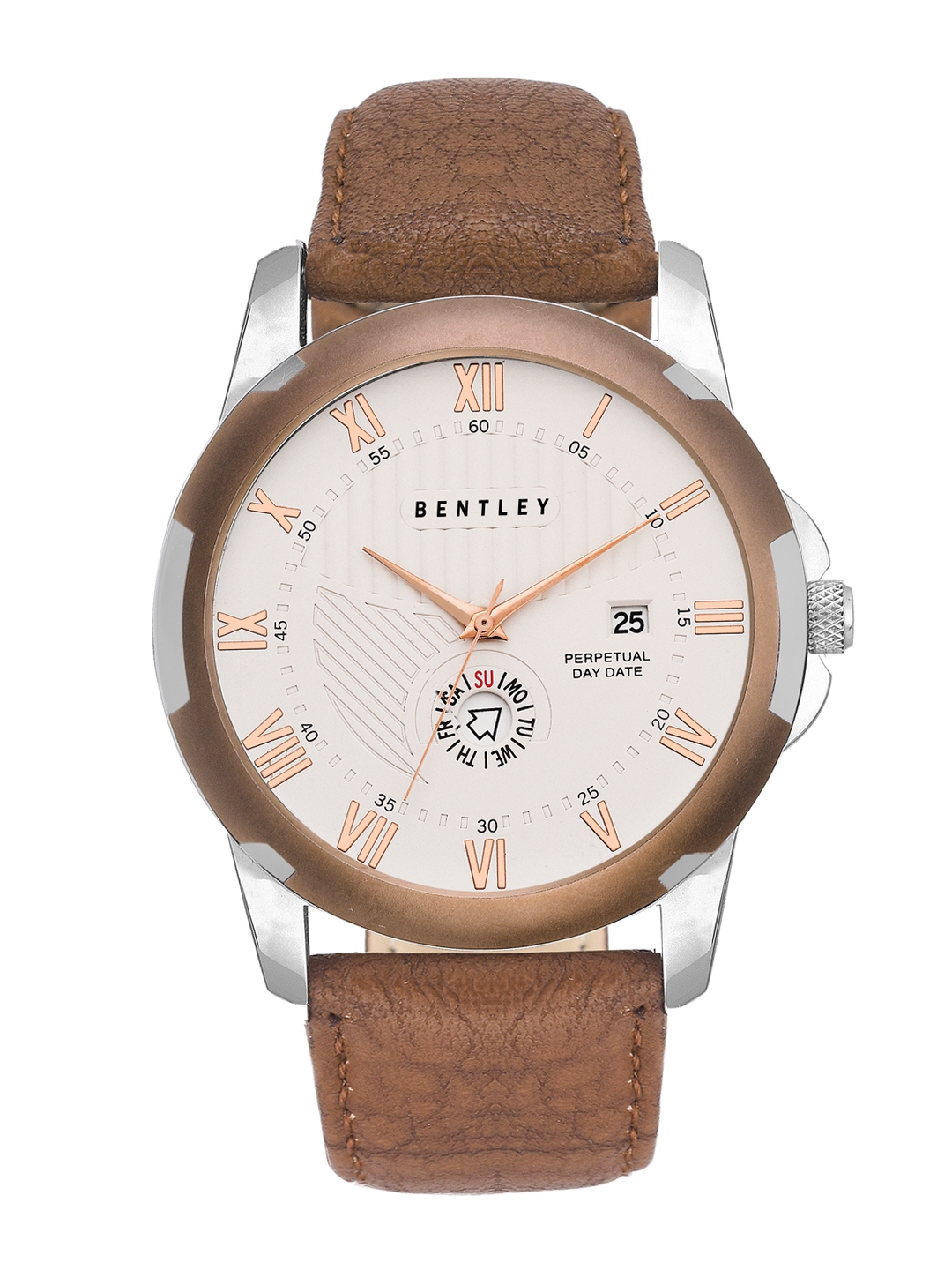 BENTLEY Men Brown White Analogue Watch