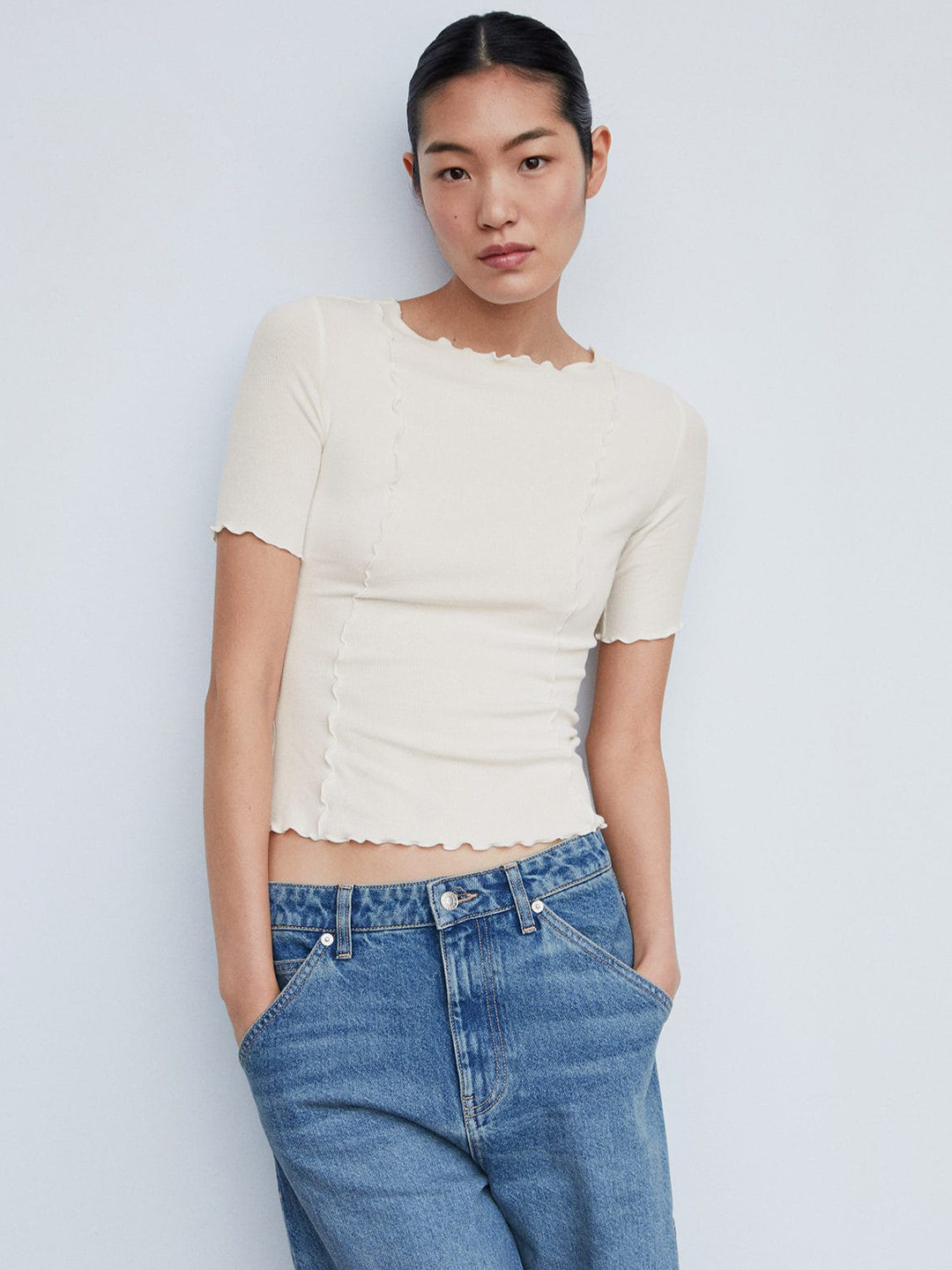 MANGO Women Lettuce Edge T-shirt