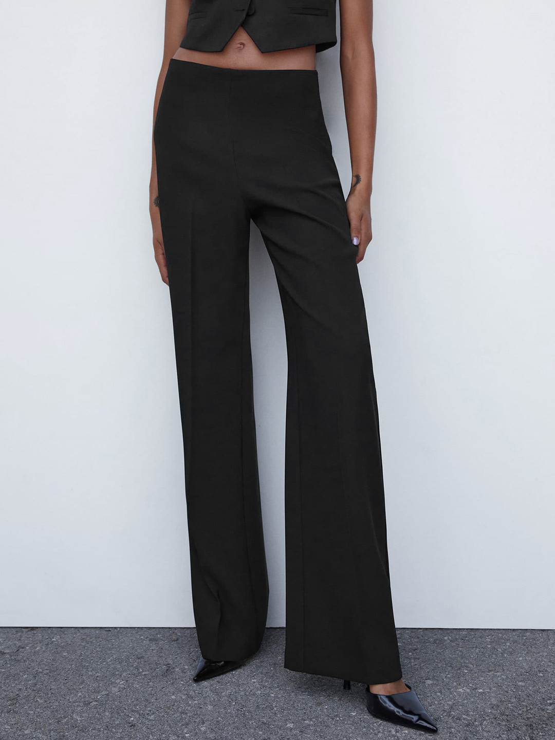 MANGO Women Wide Leg Trousers