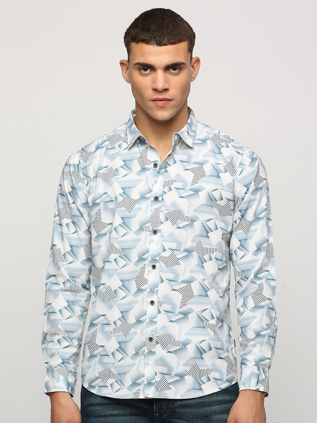 Pepe Jeans Abstract Printed Cotton Casual Shirt