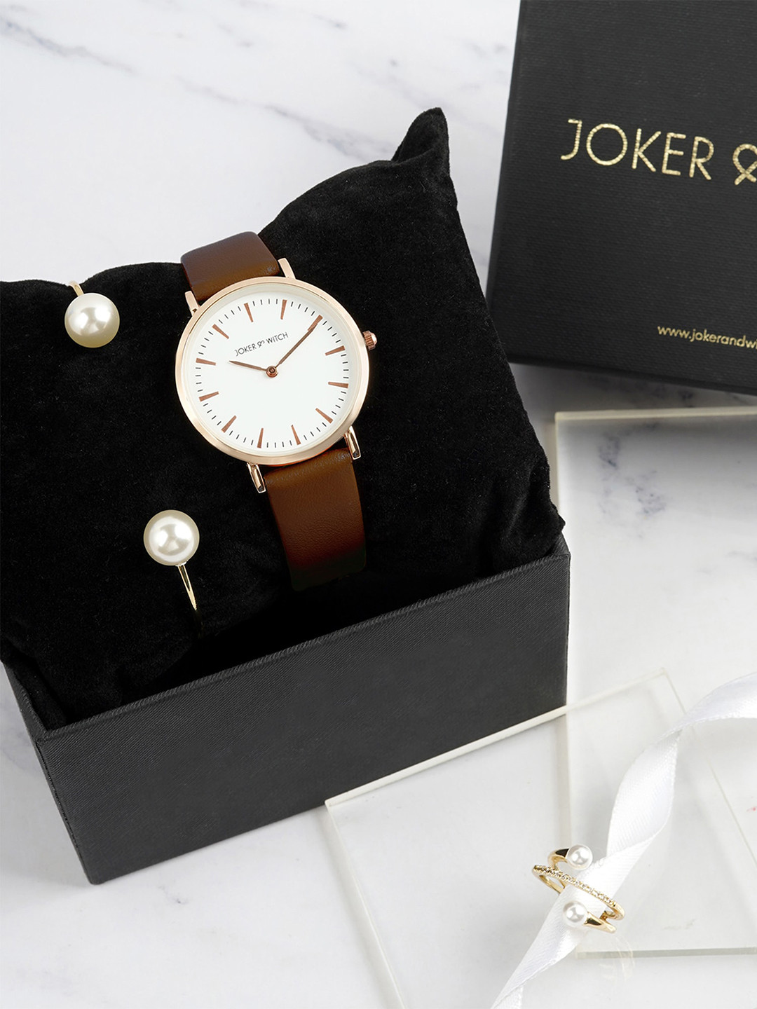 JOKER & WITCH Women Naples Blue Love Triangle Watch Gift Set JWLT545