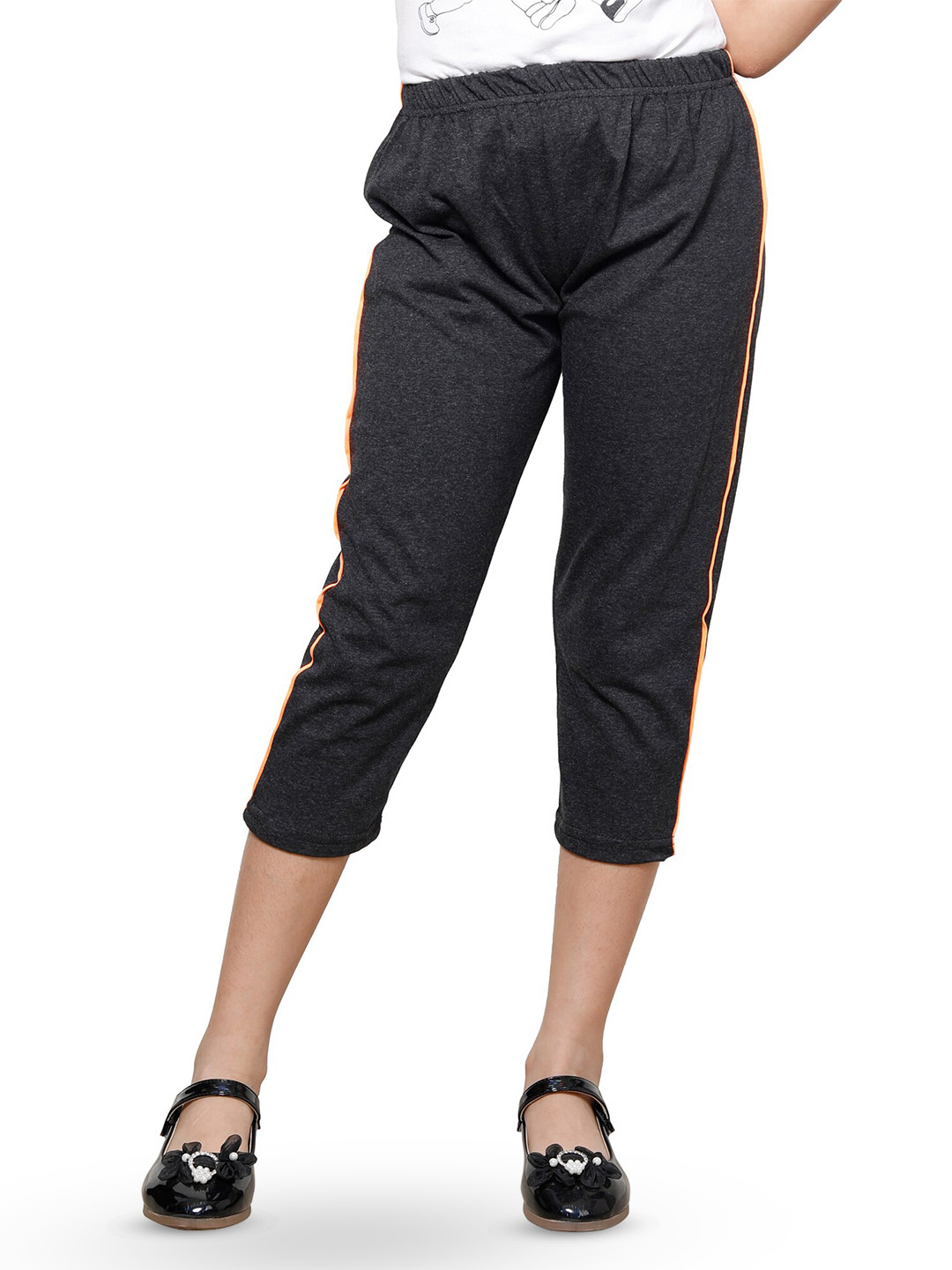 BAESD Girls Soft Pure Cotton Side Piping Capris