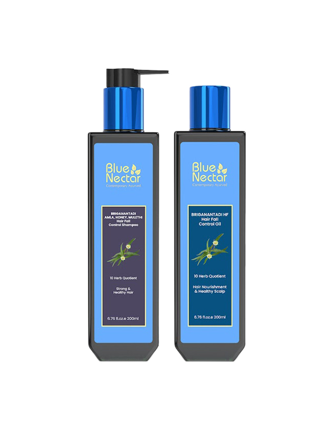 Blue Nectar Briganantadi Hair Fall control Oil & Anti Hair Fall Shampoo - 200ml Each
