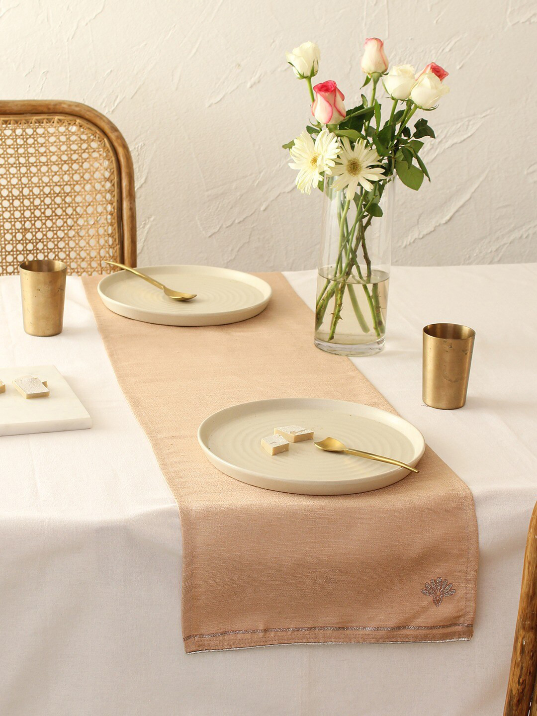 House This Pankaj Beige Table Runner