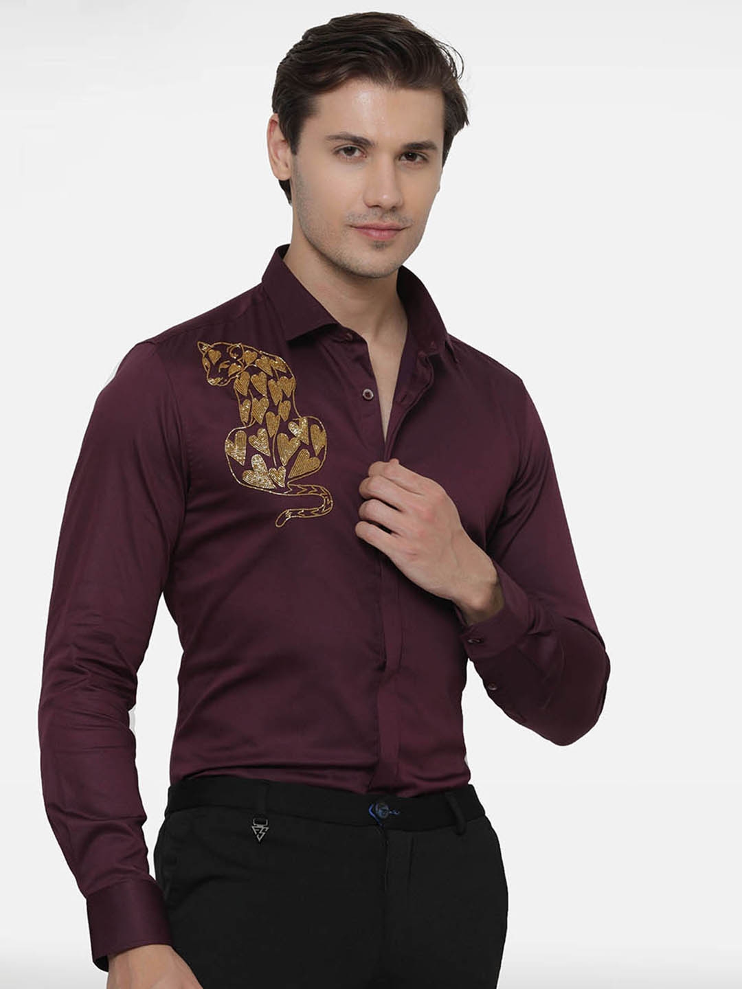 Men's Regular Long Sleeve Polo - Burgundy - JBS Clothing