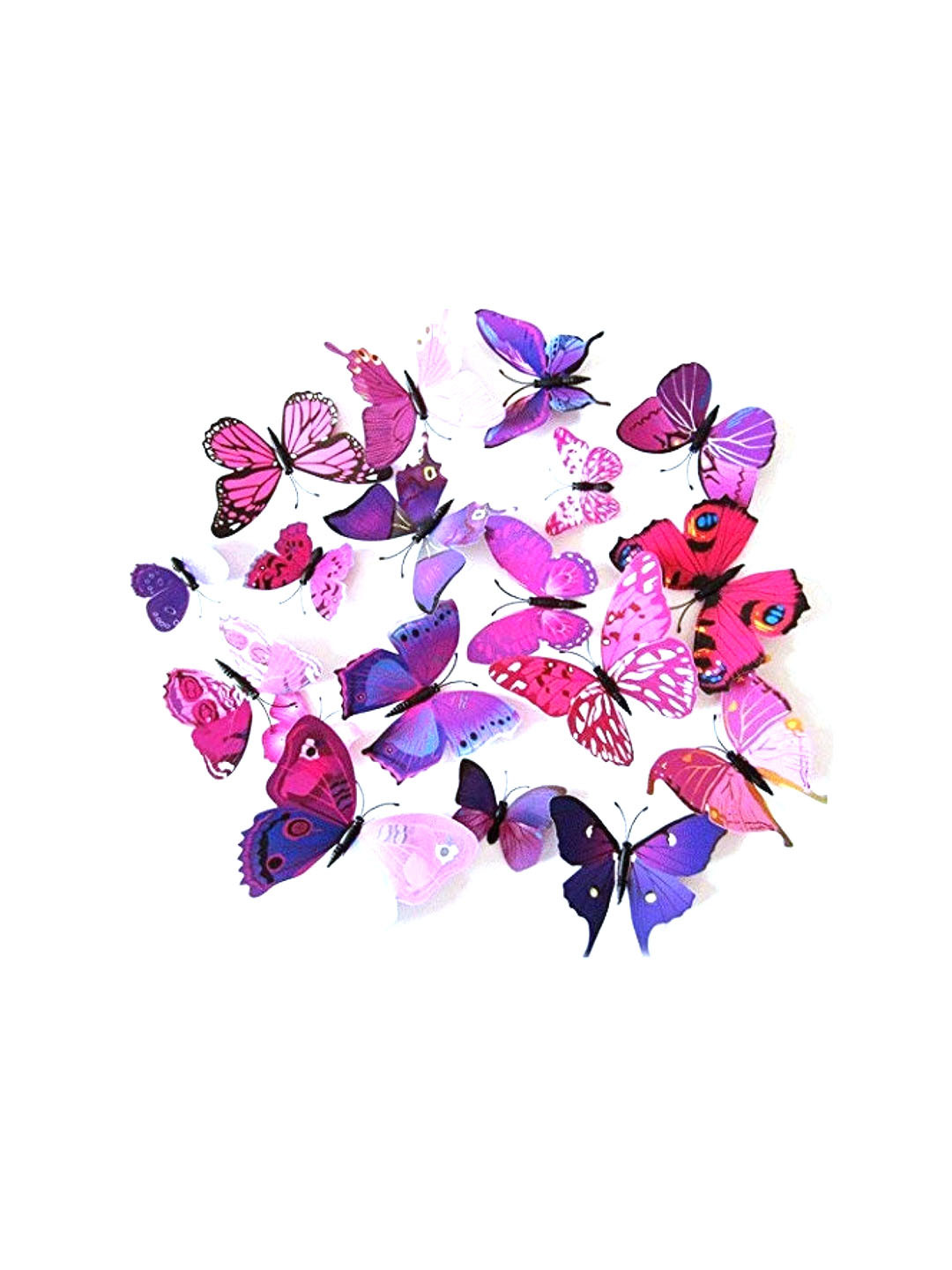 Jaamso Royals Purple & Pink 3D Butterflies Self Adhesive Wall Sticker