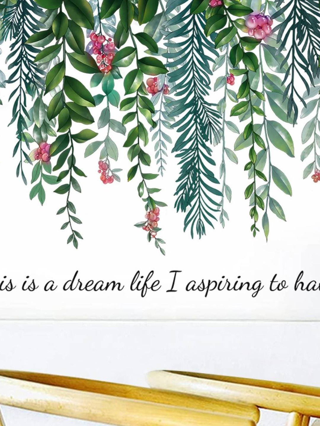 Jaamso Royals Green Vine Plant self Adhesive Wall Sticker