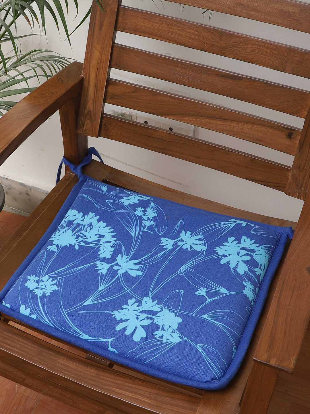 Jamio Firati Blue 2-Pieces Printed Pure Cotton Chair Pad