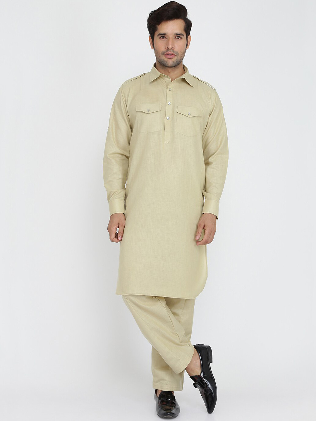ROYAL KURTA Shirt Collar Pure Cotton Kurta With Patiala