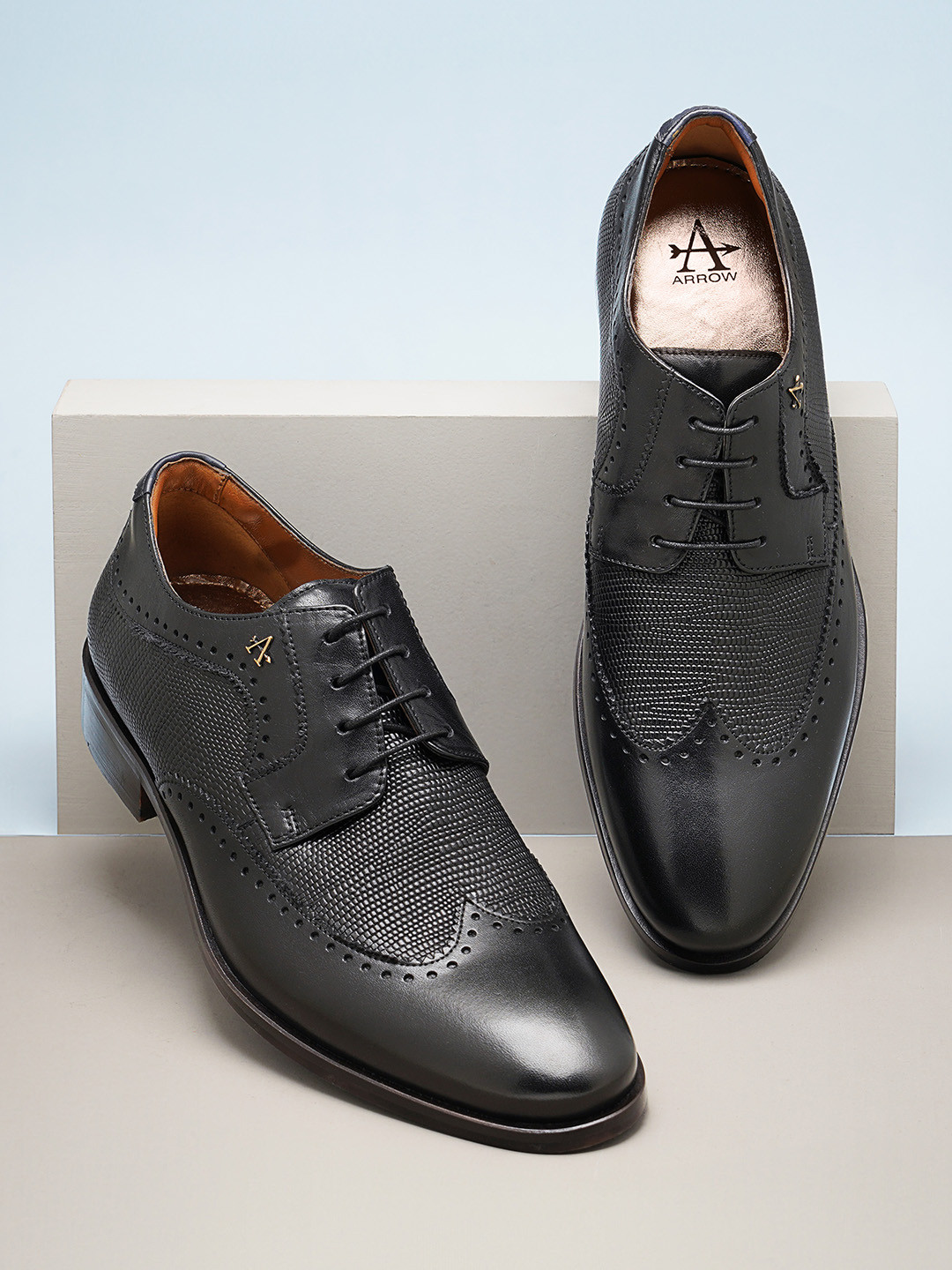 Arrow Men Textured Boulder Formal Leather Derbys