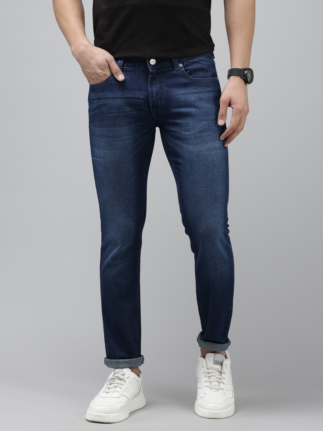 SPYKAR Men Skinny Fit Low-Rise Light Fade Pure Cotton Jeans