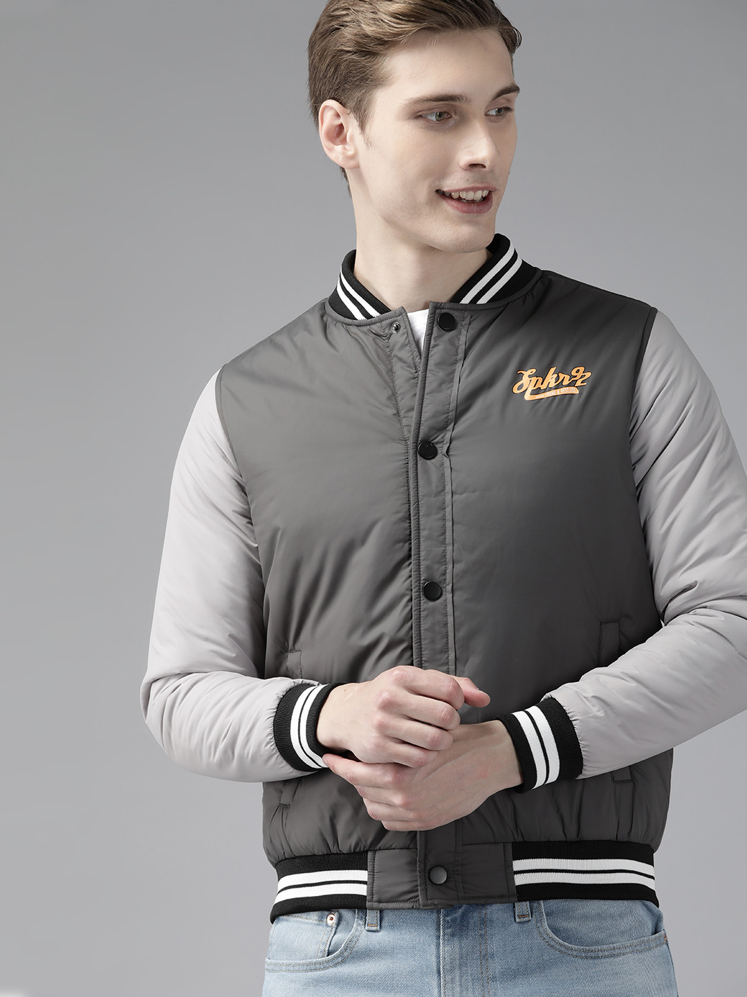 SPYKAR Back Print Varsity Jacket