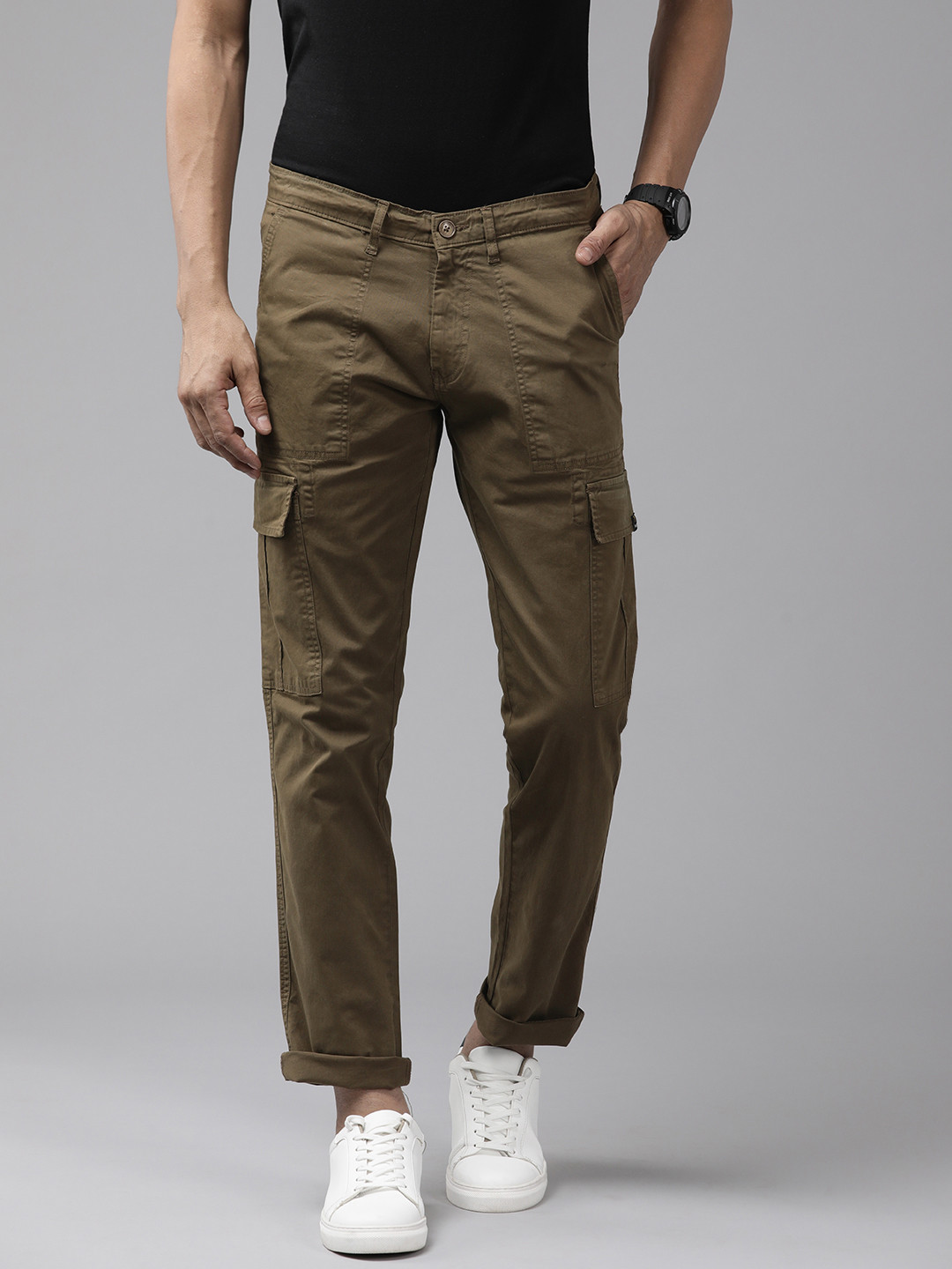 SPYKAR Men Regular Fit Cargo Trousers