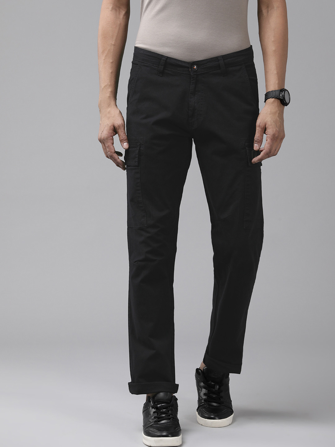 SPYKAR Men Regular Fit Cargos Trousers