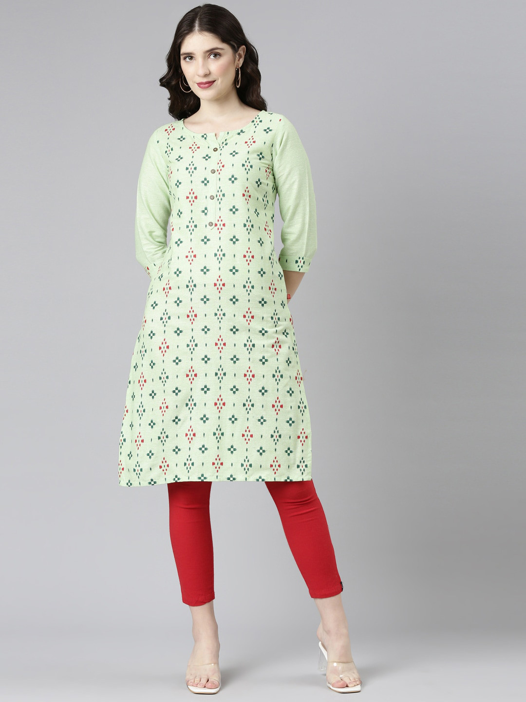 Marcia Geometric Printed Cotton Kurta