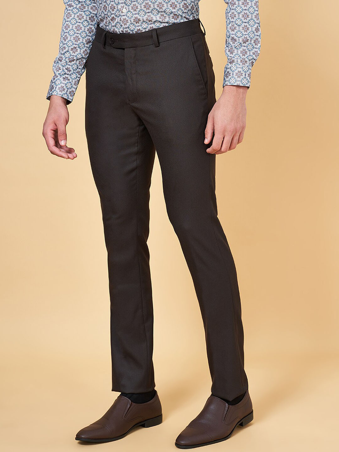 Peregrine by Pantaloons Men Slim Fit Low-Rise Trousers