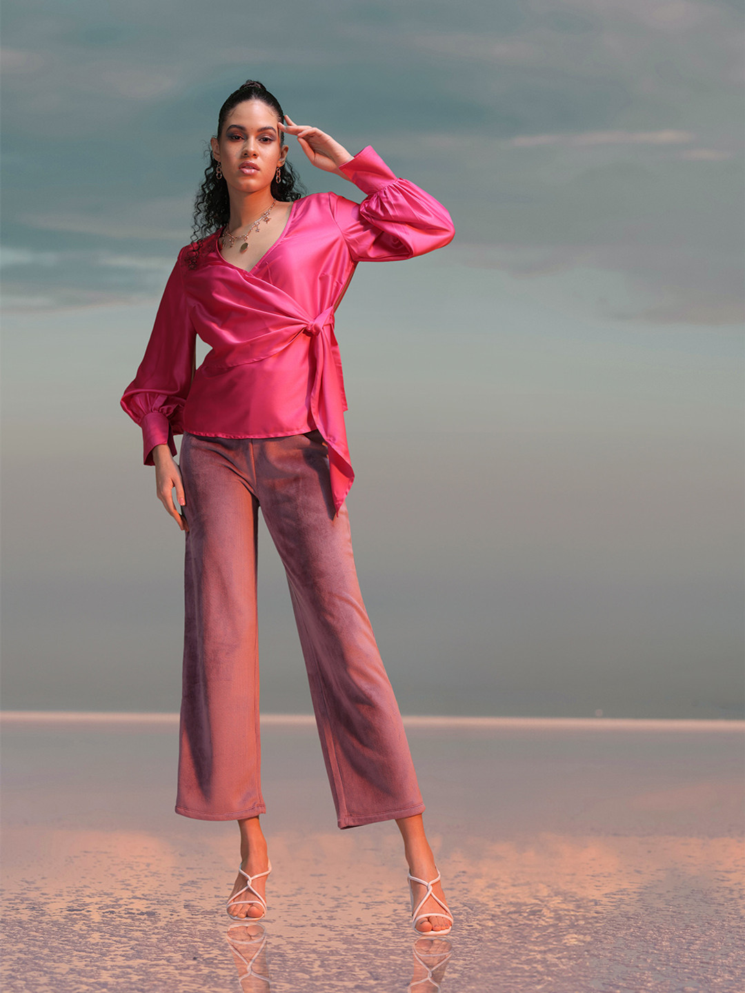 Mast & Harbour Women Solid Corduroy Parallel Trousers