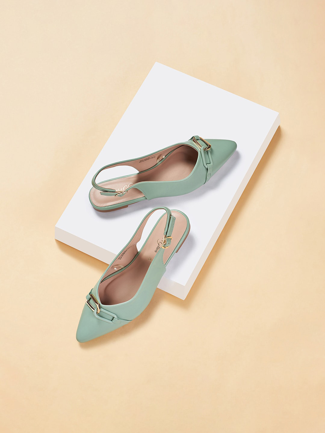 Forever Glam by Pantaloons Pointed Toe Flats With Backstrap