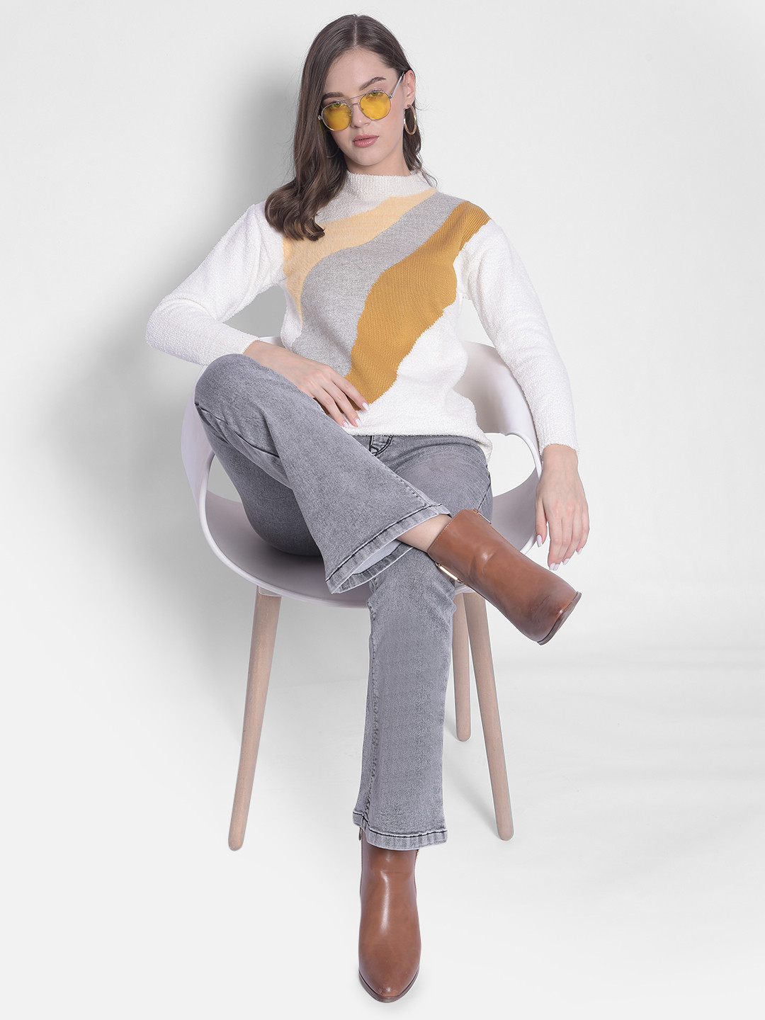 Crimsoune Club Women Bootcut Mid-Rise Stretchable Cotton Jeans