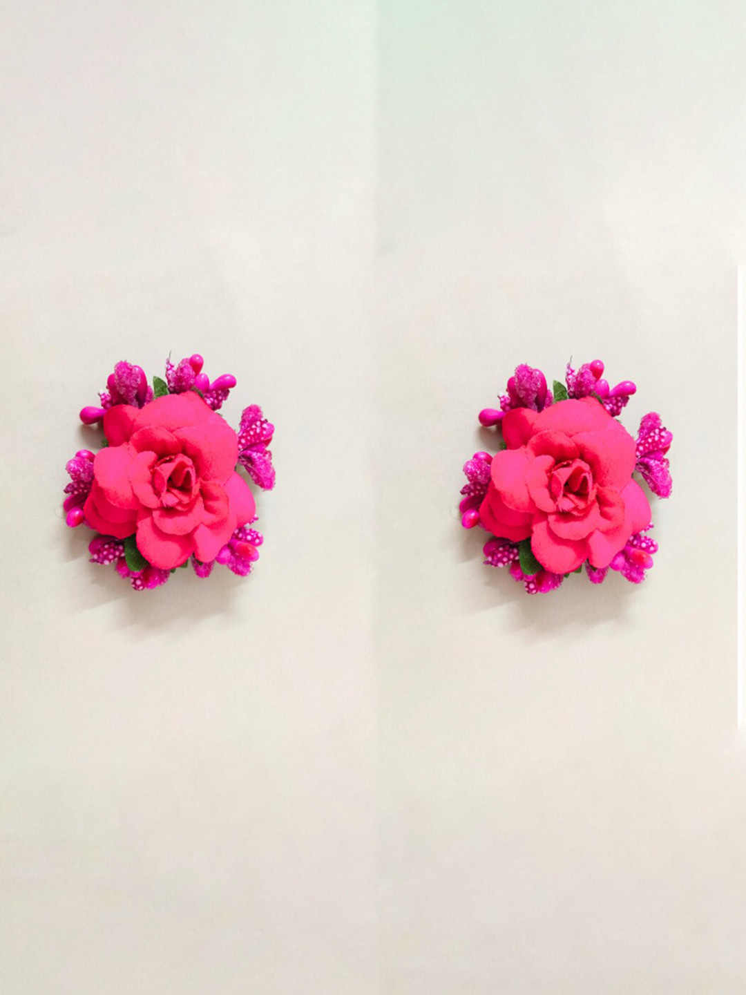 Hair Flare Women Pink & Green Set of 2 Embellished Alligator Hair Clip