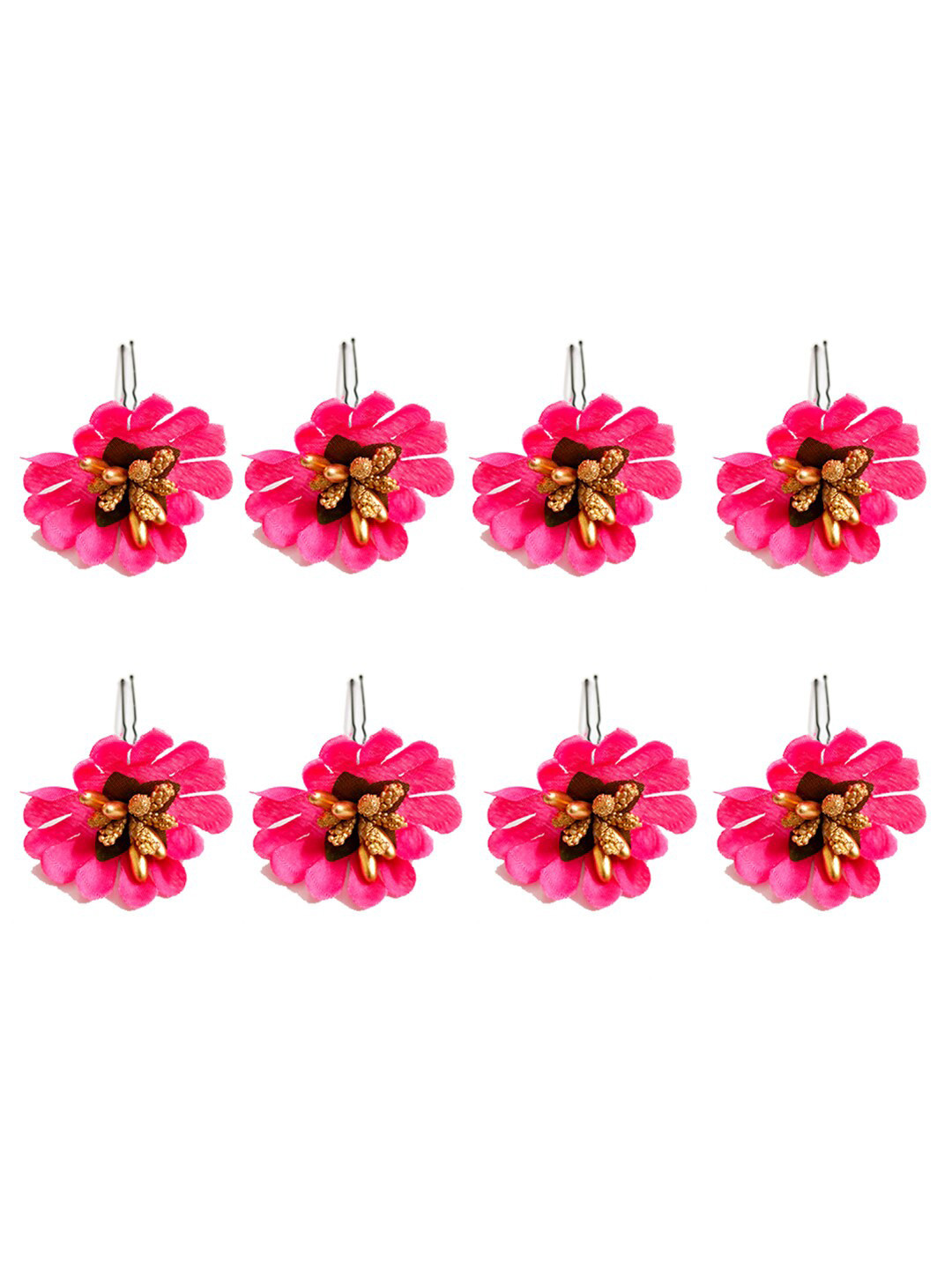 Hair Flare Women Pink & Gold-Toned U Pins