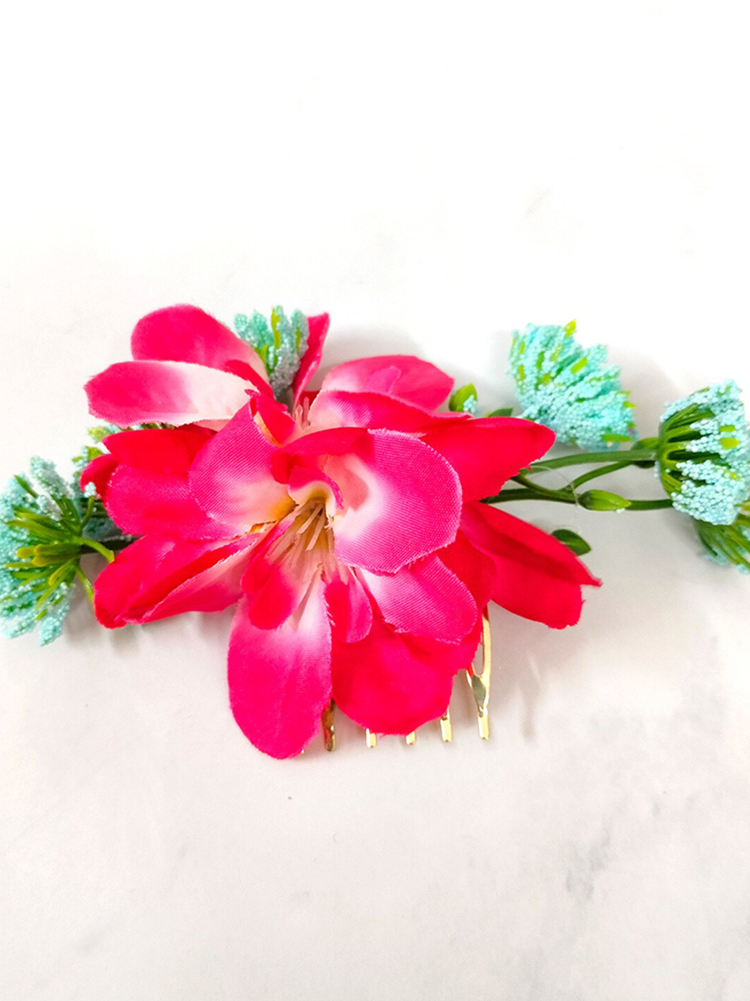Hair Flare Women Pink & Green Hair Accessory Set of