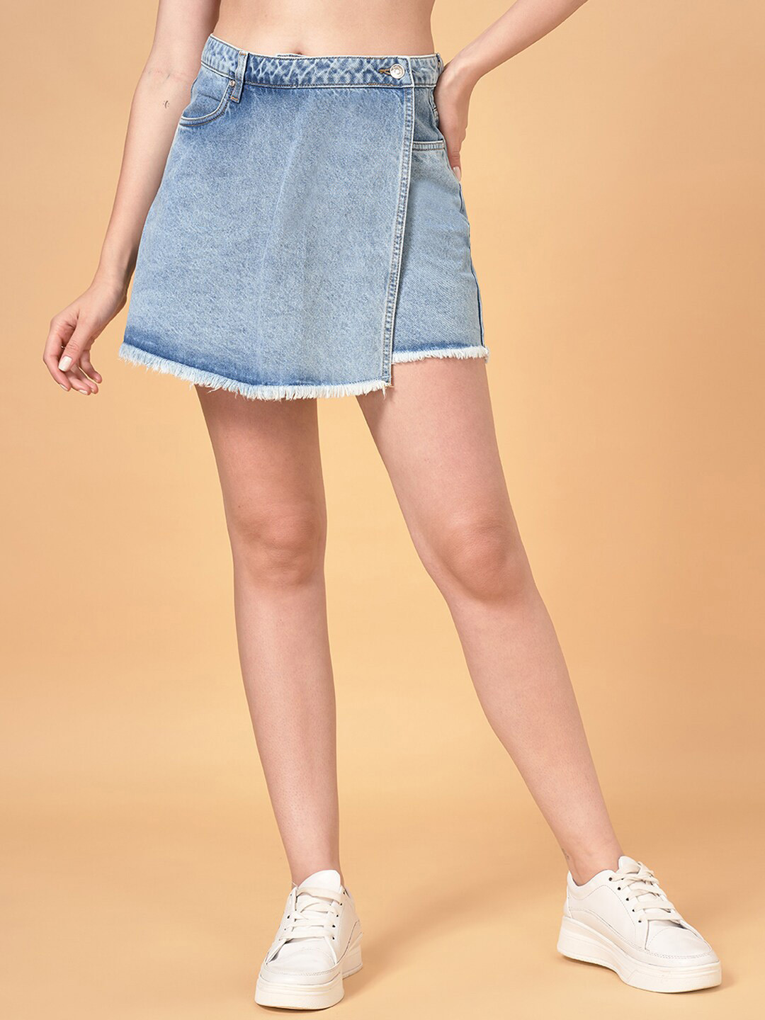 People Washed Mini Pure Cotton Skorts