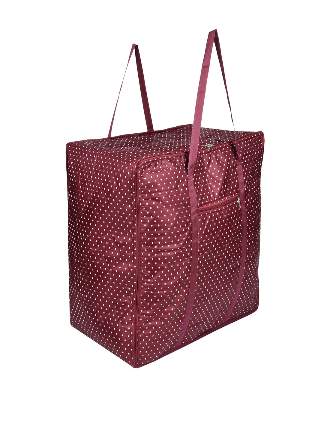 Kuber Industries Maroon Polka Dot Printed Large Storage Bag Organiser