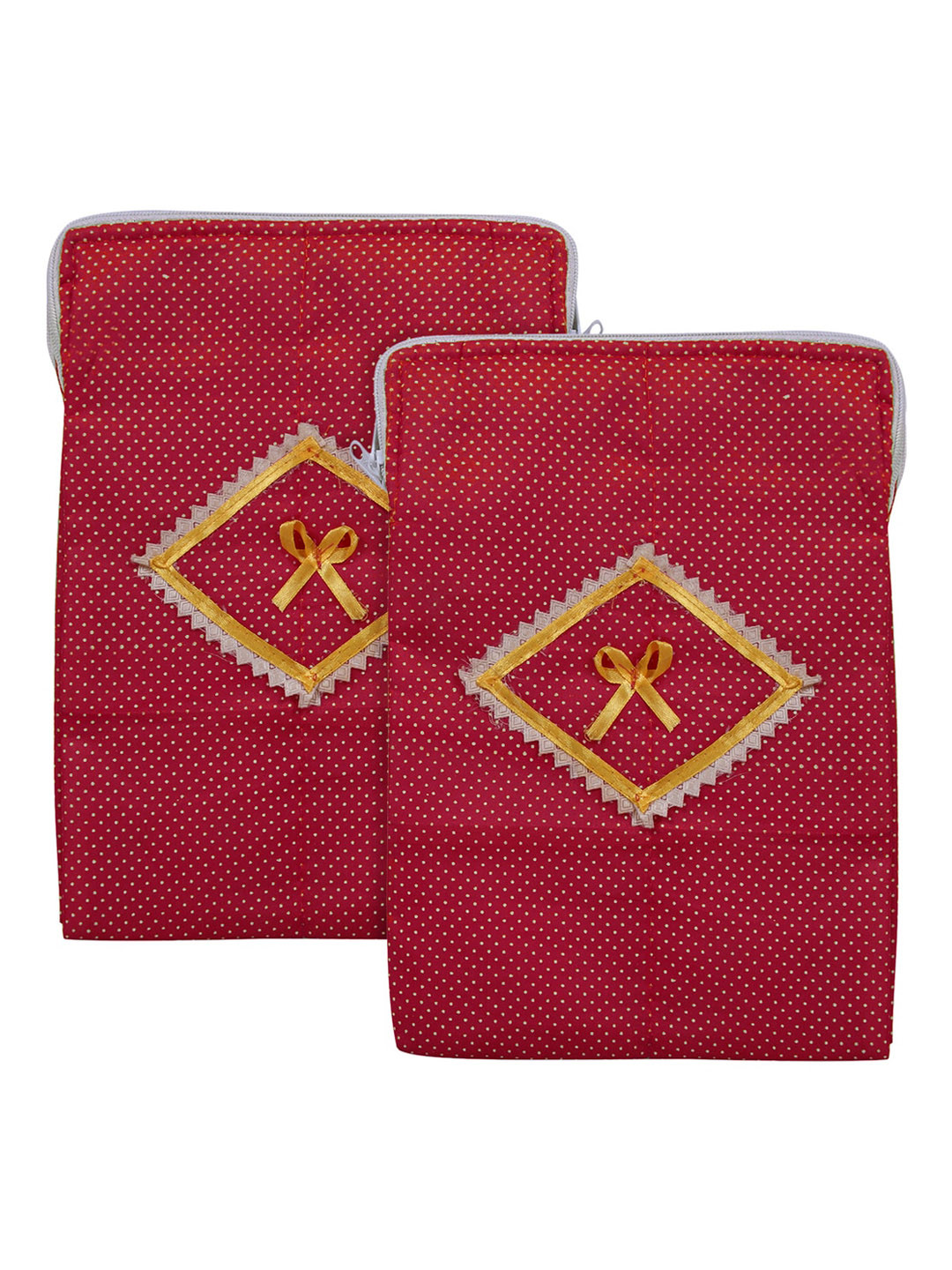 Kuber Industries Red 2 Pieces Printed Cotton Undergarment Organisers