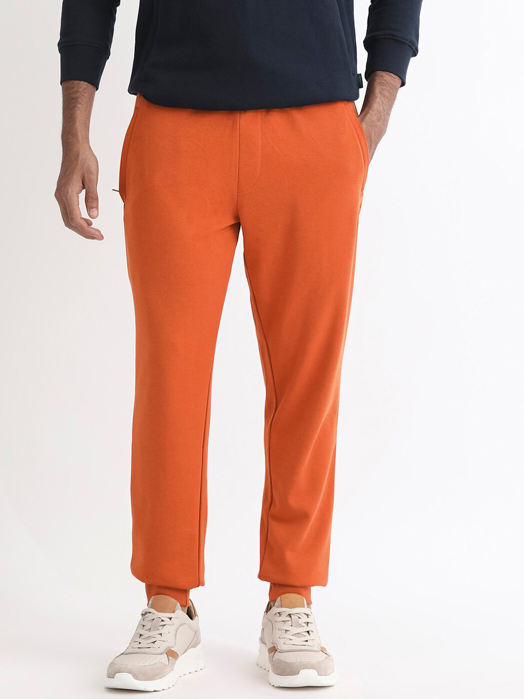 RARE RABBIT Men Ogano Regular Fit Mid-Rise Cotton Joggers