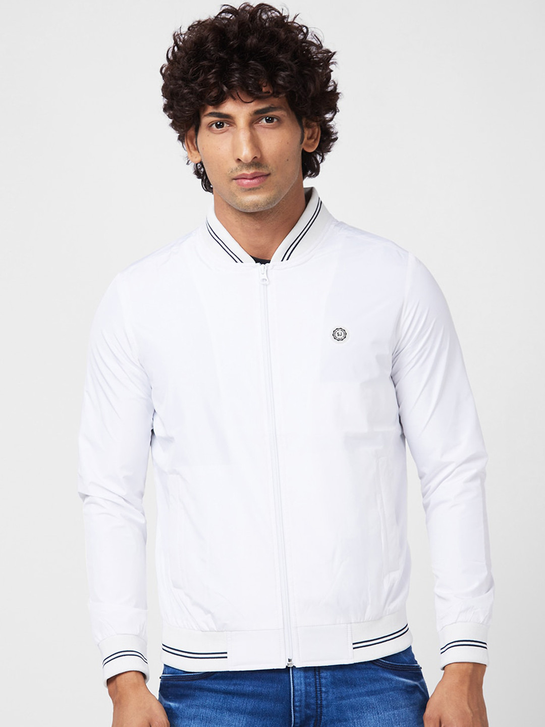 SPYKAR Mock Collar Varsity Jacket