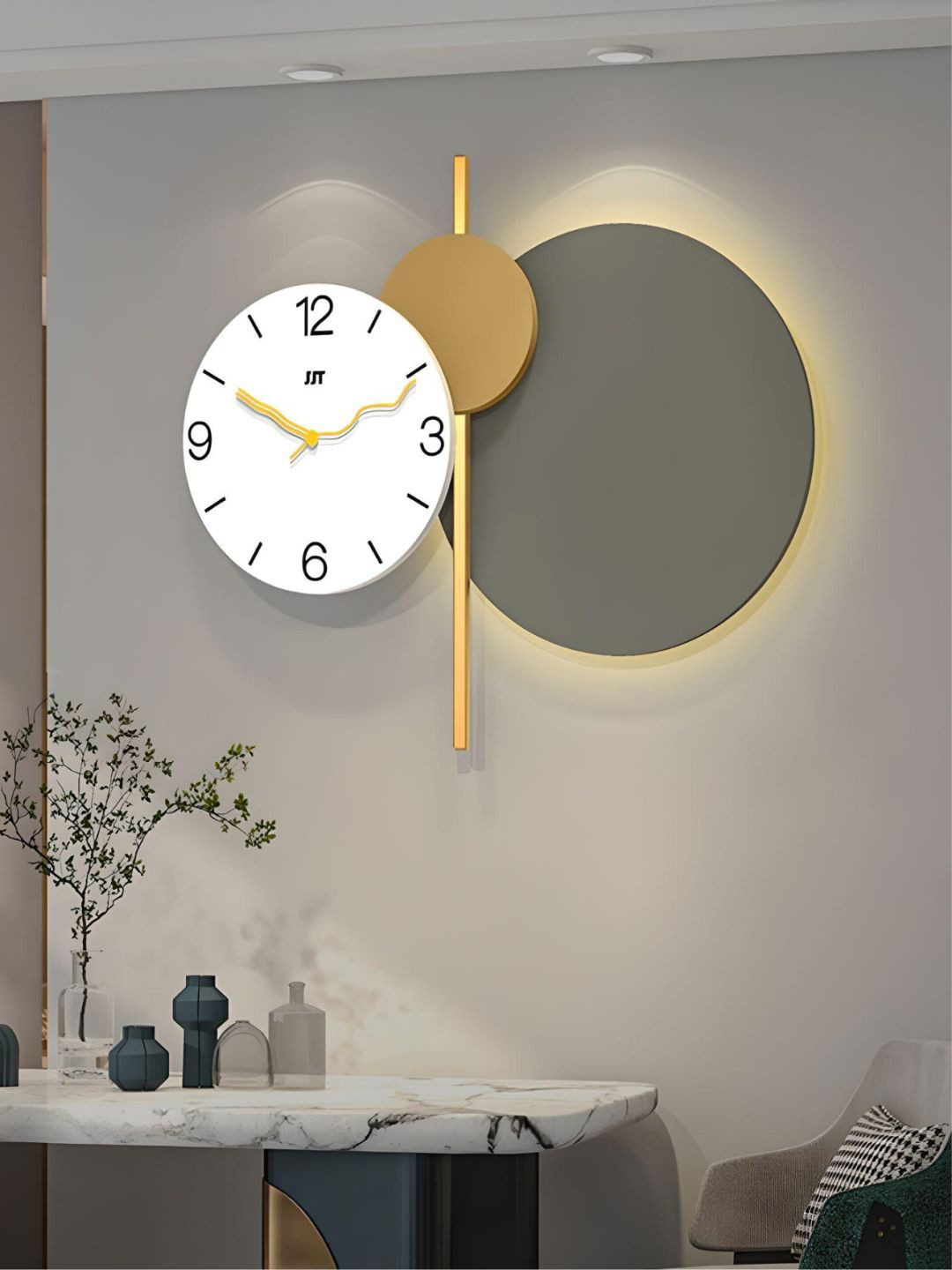 The Art House White & Grey Textured Contemporary Wall Clock