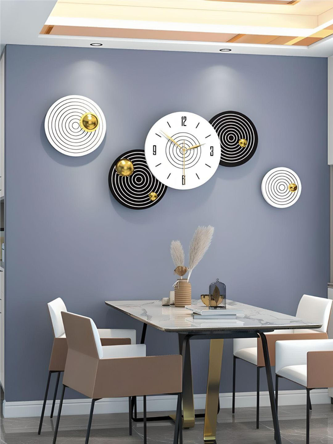 The Art House White & Black Printed Contemporary Wall Clock