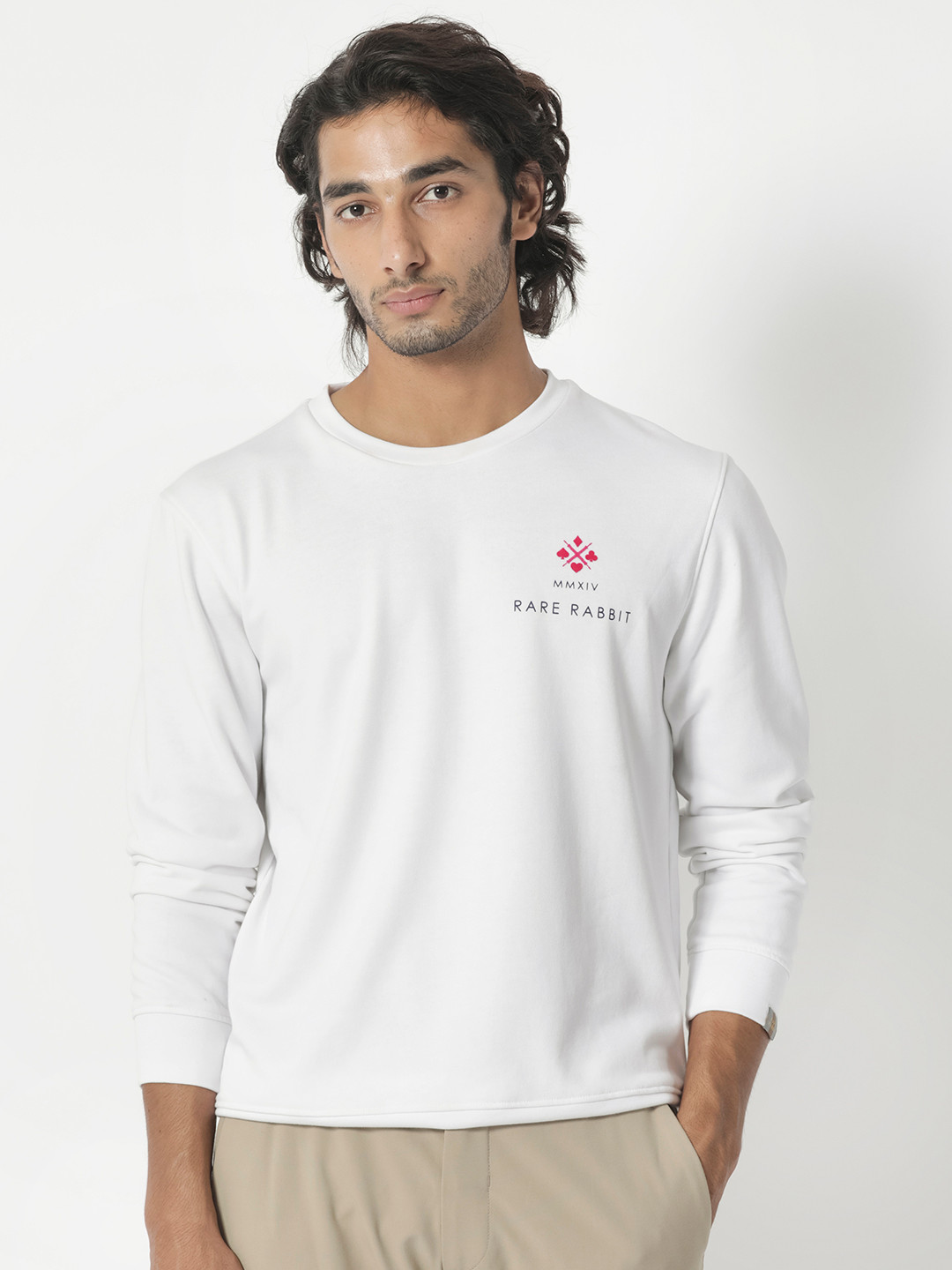 RARE RABBIT Men Cerdon Graphic Print Round Neck Sweatshirt