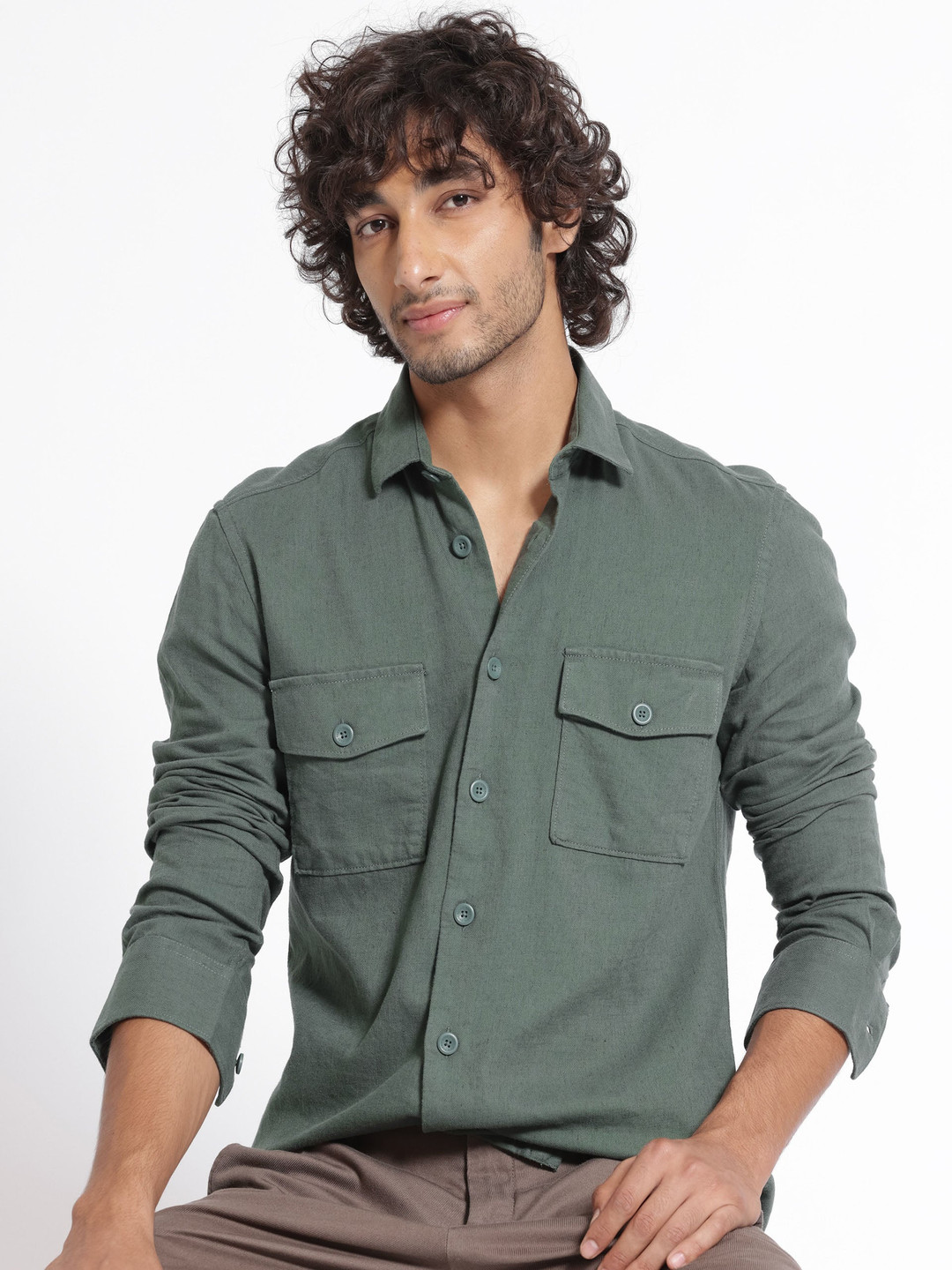 RARE RABBIT Men Lang Slim Fit Cotton Shirt